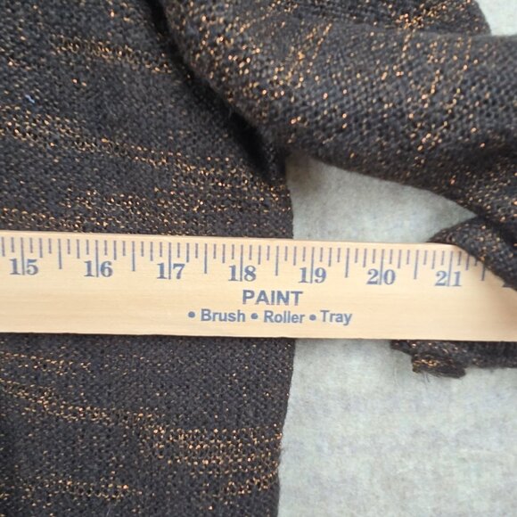 Charter Club Open-Front Metallic Cardigan Sweater Black/Orange Acrylic Blend - Picture 6 of 6